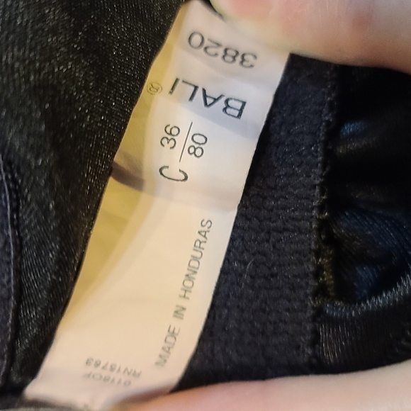 Bali Bra Black Lace Accents Satiny Soft No Padding/Underwire Size 36C. EUC - Picture 8 of 8